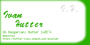 ivan hutter business card